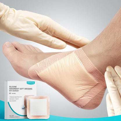 Dimora Silicone Super Absorbent Wound Dressings - Gentle Adhesive Bandages with Ultrasorb