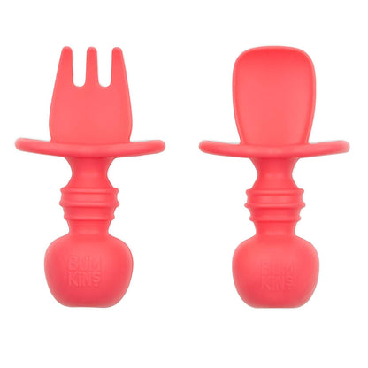 Bumkins Baby Utensils Set, Chewtensils Silicone Spoons for Dipping, Self-Feeding, Baby Led Weaning