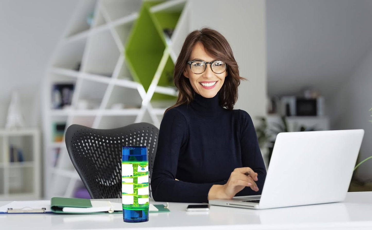 Spiral Liquid Motion Bubbler Timer Colorful Water Timer Liquid Sensory ADHD Anxiety Autism Activity Fidget Calm Stress Relief Desk Adults Decoration Oil Hourglass