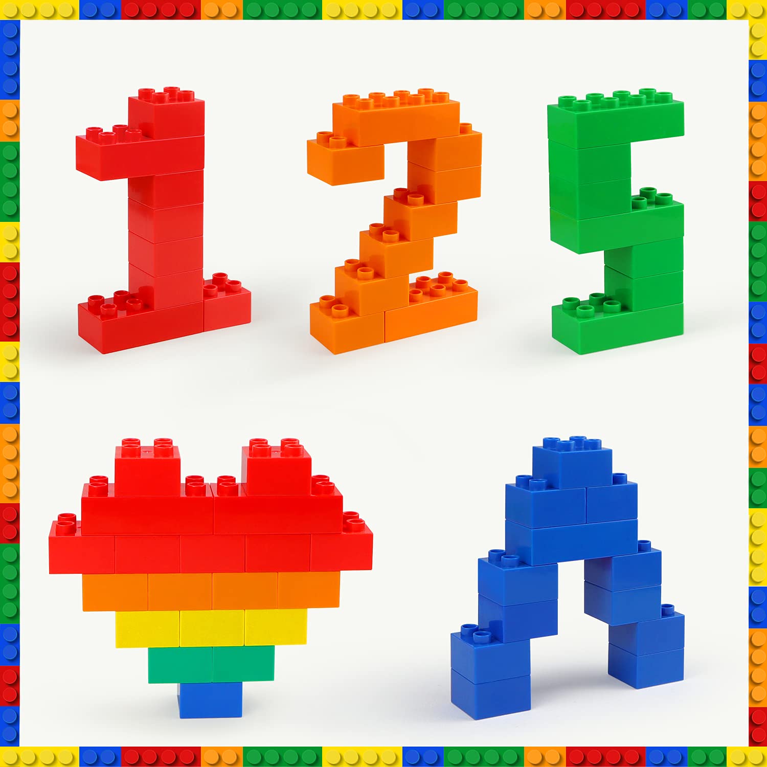 Large Building Blocks for Toddlers Kids Age 2-5, 100 PCS Set with Baseplate