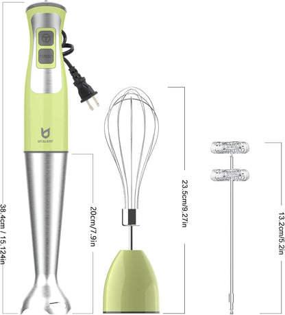 Immersion Hand Blender, UTALENT 3-in-1 8-Speed Stick Blender with Milk Frother, Egg Whisk for