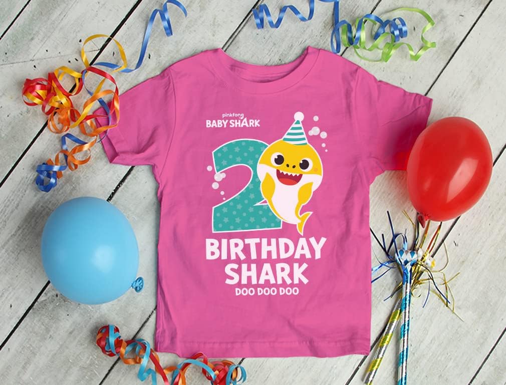 Baby Shark 2nd Birthday Shirt - Toddler Outfit for 2 Year Old Boy or Girl - Cute Kids Party Tee