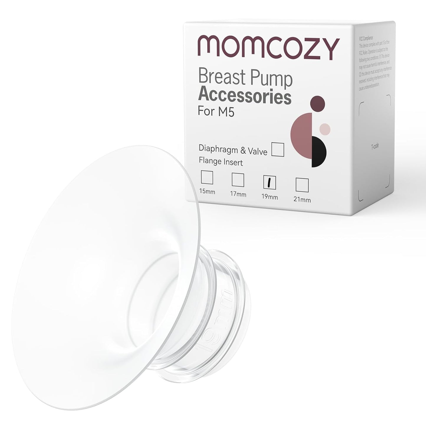 Momcozy Flange Insert 19mm Compatible with Momcozy M5. Original M5 Breast Pump Replacement