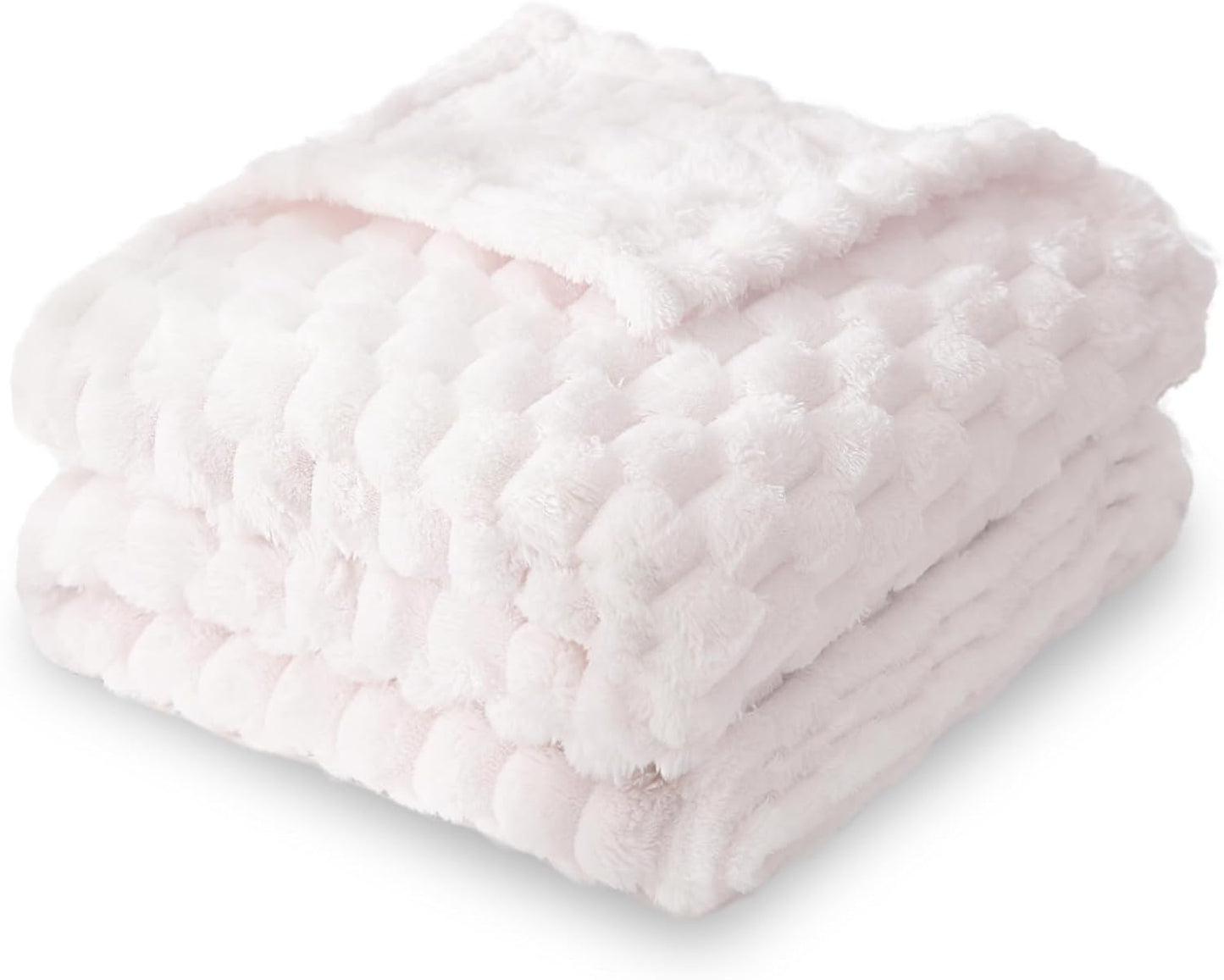 HOMRITAR Flannel Fleece Fluffy Fuzzy Blanket for Baby 3D Jacquard Soft Warm Plush Bed Blankets for