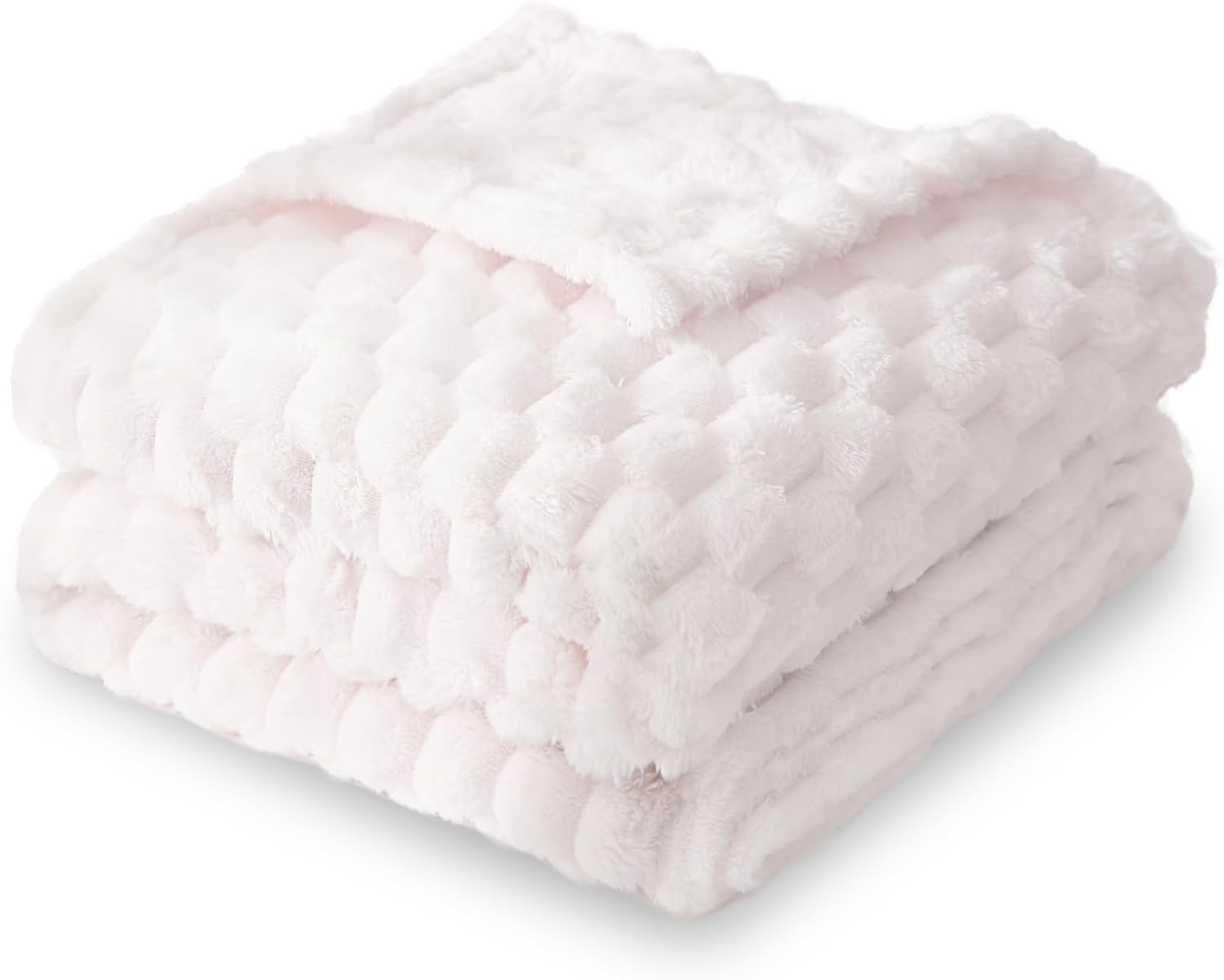 HOMRITAR Flannel Fleece Fluffy Fuzzy Blanket for Baby 3D Jacquard Soft Warm Plush Bed Blankets for
