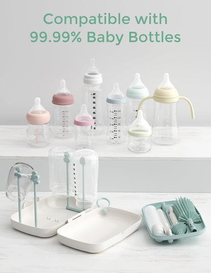 Momcozy Bottle Brush Set - Baby Bottle Cleaner Kit with Silicone Brush, Nipple Brush, Straw Brush