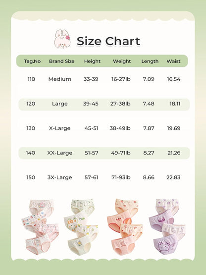 Haloumoning Girls Underwear Soft Cotton Underwear Toddler Girls Briefs Kids Comfy Panties,4-pack