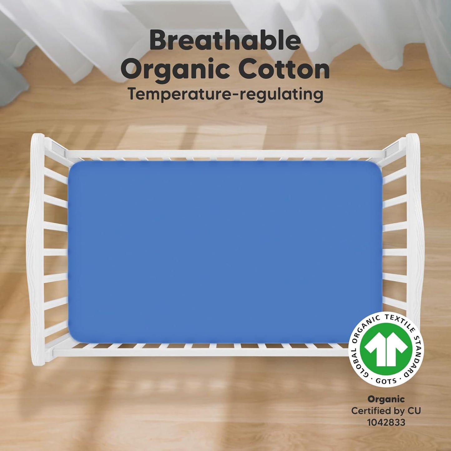 KeaBabies 2-Pack Organic Crib Sheets for Boys, Girls - 52x28 Fitted Crib Mattress Sheet Neutral
