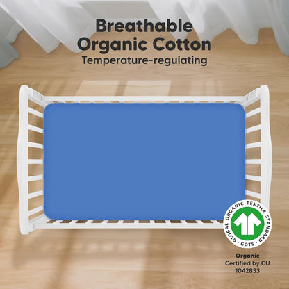 KeaBabies 2-Pack Organic Crib Sheets for Boys, Girls - 52x28 Fitted Crib Mattress Sheet Neutral