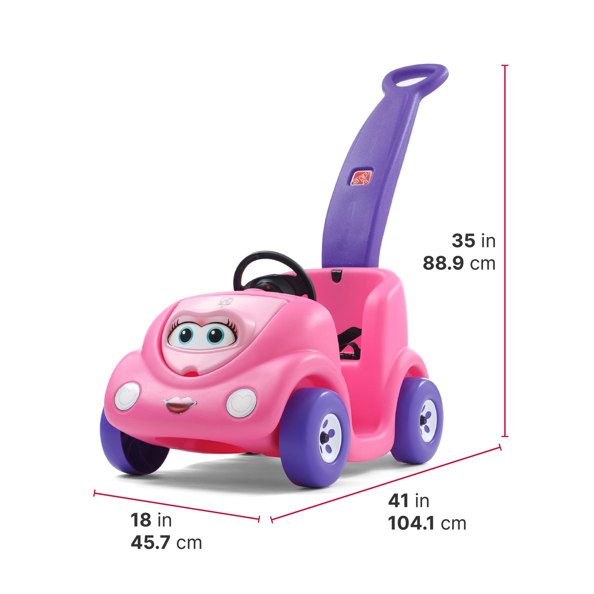 Step2 Push Around Buggy Kids Push Car, Ride On Toy, Stroller Substitute, Includes Seat Belt & Horn