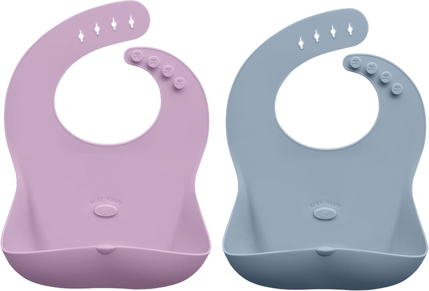 Abiie Ruby Wrapp Silicone Bibs for Babies with Front Pocket - Waterproof Bib - Stain Resistant