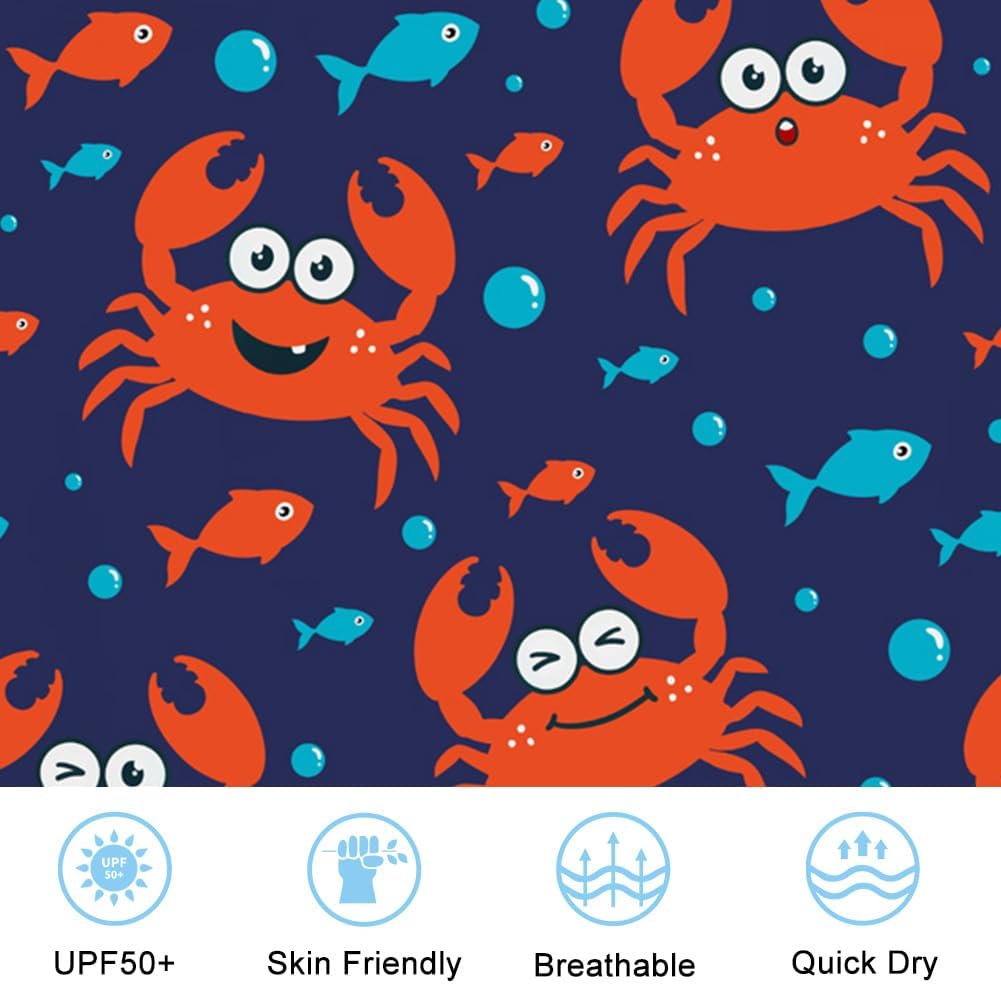 Funnycokid Baby Swimsuit Boy Toddler Bathing Suit Rash Guard UPF 50+ Swimwear 6 Months-4T