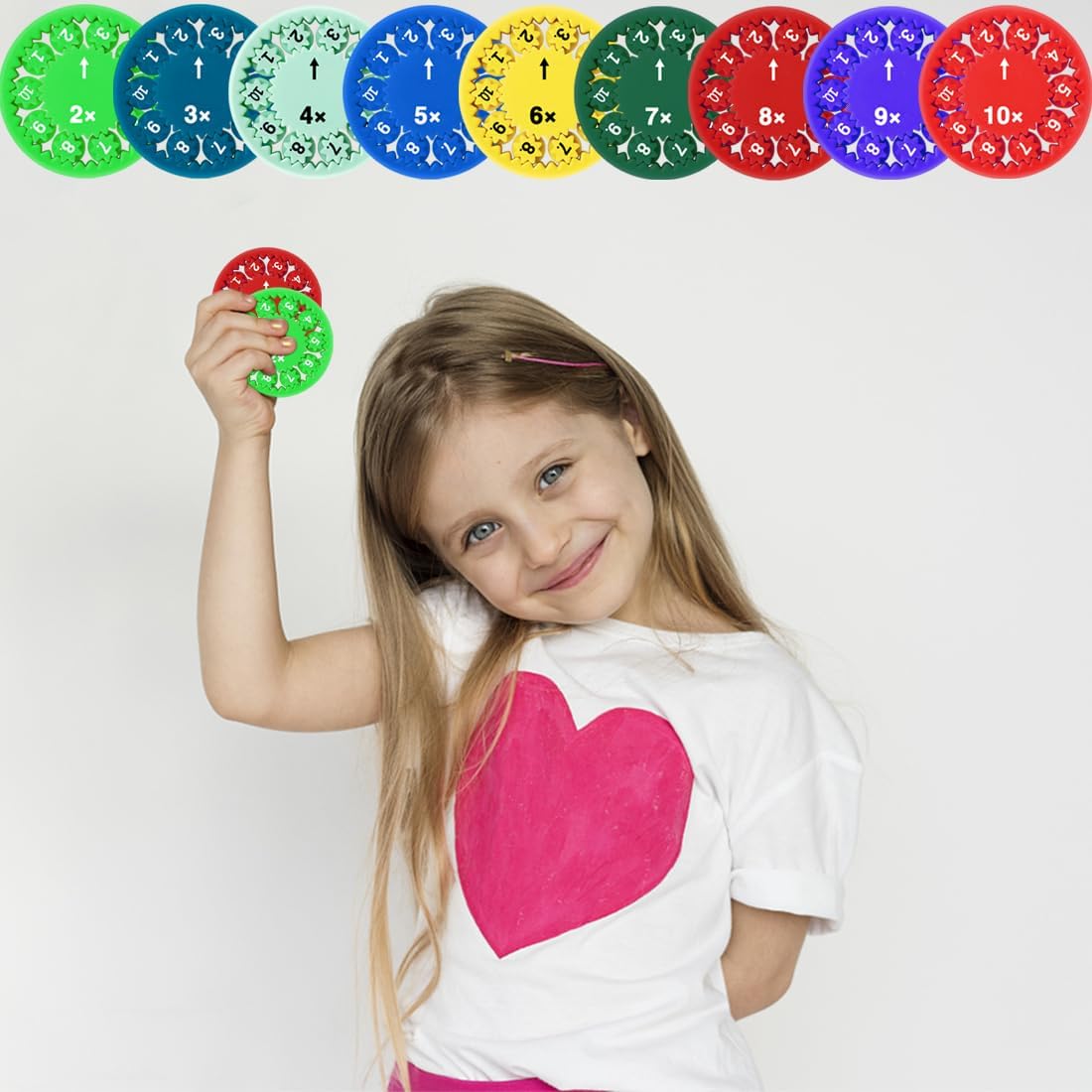 9PCS Math Fidget Spinner Math Fact Fidget Spinners Multiplication & Division Learning Fidget Math Fidget Toy Math Learning & Education Toys Game for Kids Kindergarten Home School Classroom