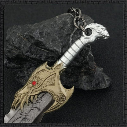 God of War Ragnarök Kratos Blades of Chaos Action Figures Game Toy Collection Keychain Desk Decoration Backpack Pendant Gift