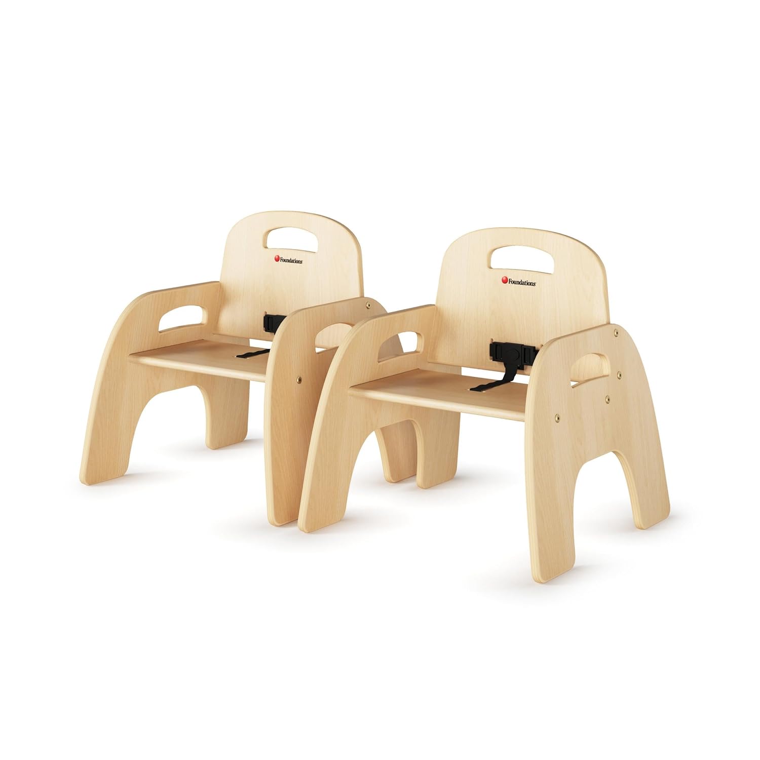 Foundations Simple Sitter Low Wood Feeding Chairs Multipack, Wide No-Tip Base, Adjustable Safety