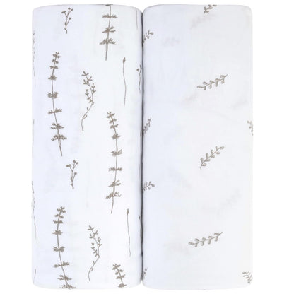 Ely’s & Co. Changing Pad Cover, Diaper Changing Table Sheets, 2 Pack, Cradle Sheet Set for Baby Boys/Girls, 100% Jersey Knit Cotton, Forest Grey Collection, 32”x16”x5”