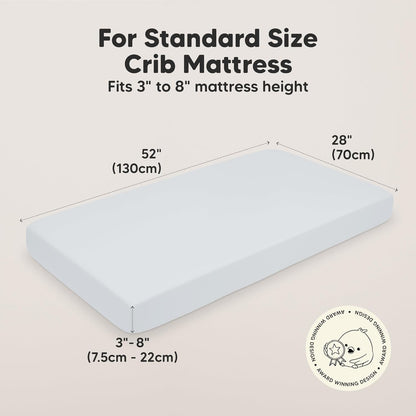 KeaBabies 2-Pack Organic Crib Sheets for Boys, Girls - 52x28 Fitted Crib Mattress Sheet Neutral