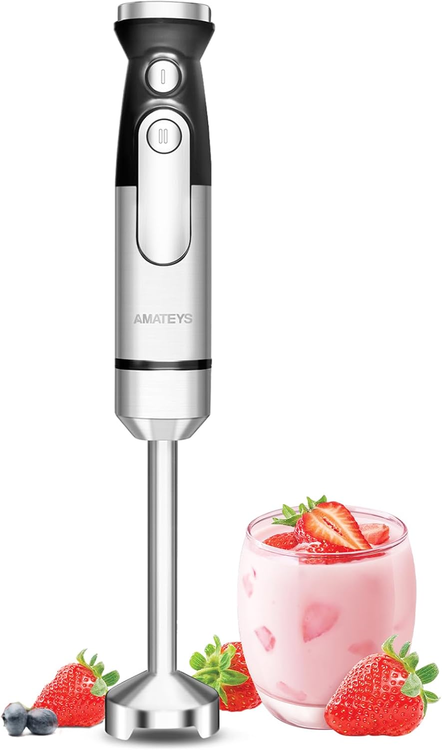Handblender with Plug,Immersion Blender Handheld, Heavy-Duty Copper Motor, Detachable Stainless