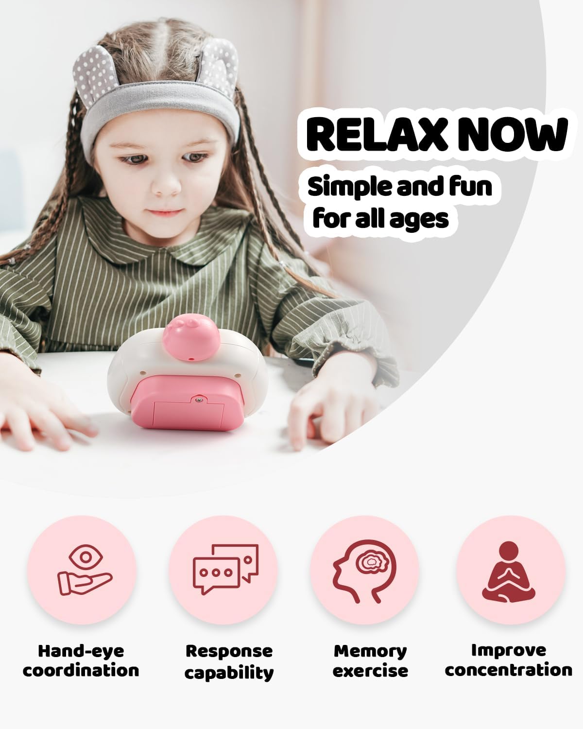 Quick Push Game Console,4 Modes Games, A Toy Game Machine That Exercises Reaction Ability and