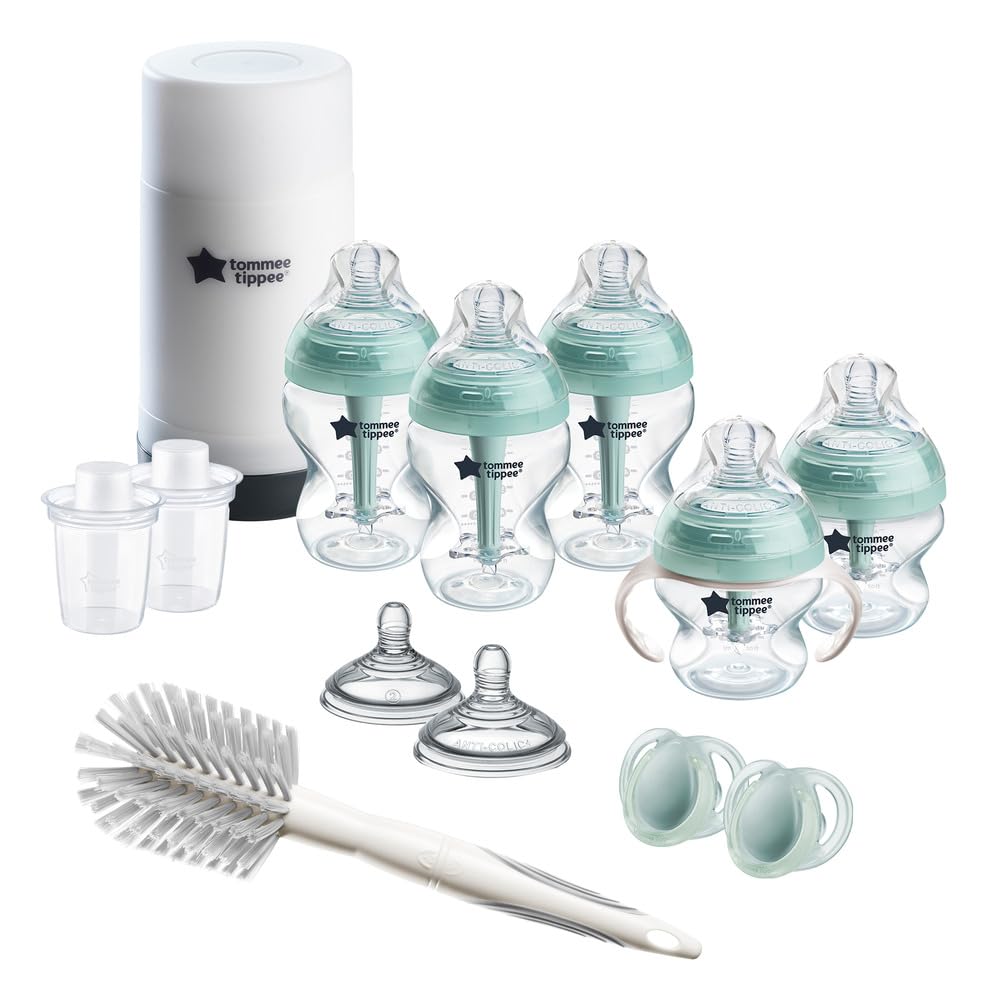 Tommee Tippee Advanced Anti-Colic Ready for Baby Bottle Set, 5oz and 9oz Self-Sterilizing Bottles