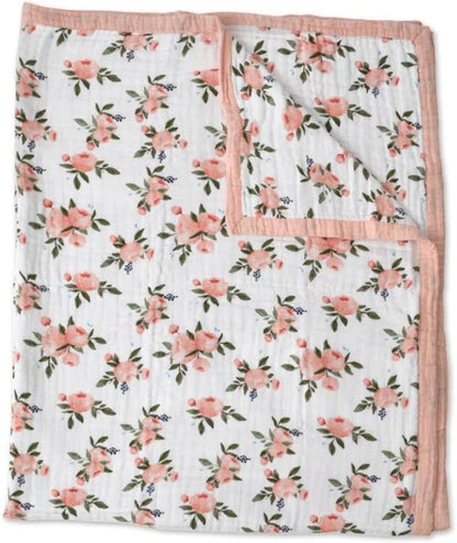 Little Unicorn Premium Quilted Throw | Super Soft, Multi-Layered Muslin XL Blanket| Great for Kids