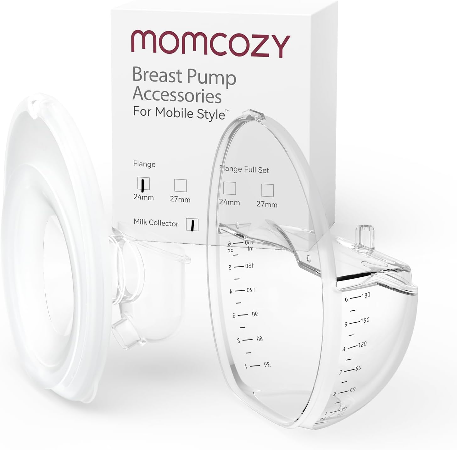 Momcozy Mobile Style | M6 Flange 24mm & Milk Collector, Original Mobile Style | M6 Breast Pump
