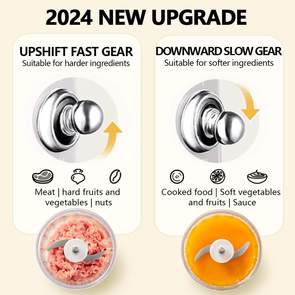 Baby Food Maker Mini Cute and Small Food Processor Puree Blender Grinder Chopper 1.2 Cup Glass Bowl with 6 Blade Electric (Spaceman-White(One Bowl))