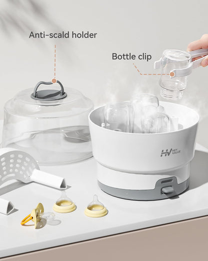 HEYVALUE Bottle Sterilizer, Baby Bottle Sterilizer, Easy One Button Control Electric Bottle