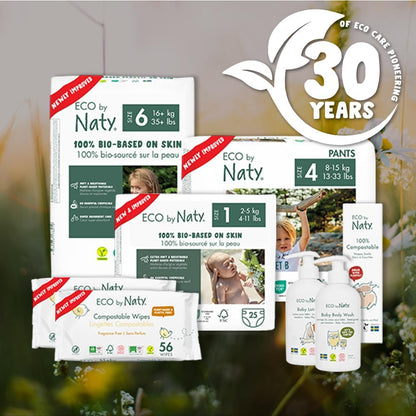 Eco by Naty Baby Wipes Unscented - 100% Compostable and Plant-Based Wipes, Good for Babies and Newborn Sensitive Skin (168 Count - 3 packs of 56)
