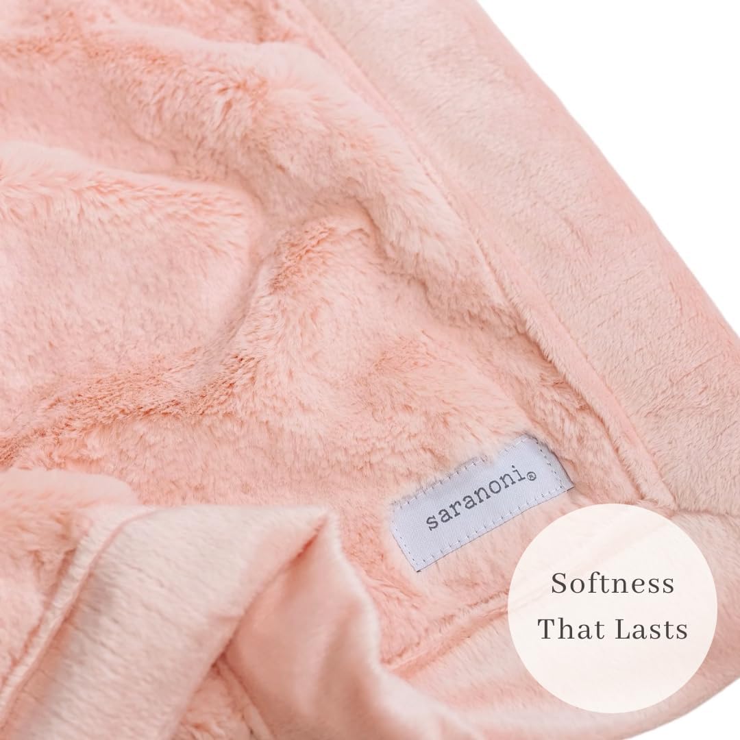 SARANONI Receiving Blankets for Babies Super Soft Boutique Quality Lush Luxury Baby Blanket (Peach