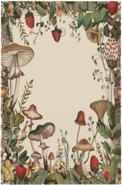 Decorative Switch Covers Plate Rustic Mushroom Garden Red Strawberry 1 Gang No Device Single Blank Outlet Covers Wall Plate Cover Light Switch Plate Electrical Faceplate for Bedroom Decor