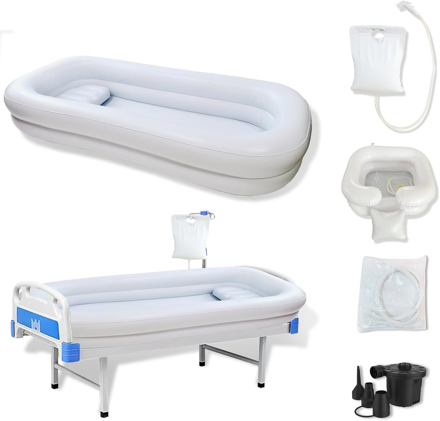 Medical Inflatable Bathtub,Inflatable Bed Bath,Medical PVC Bedside Shower Bathtub Kit,Bed Baths for