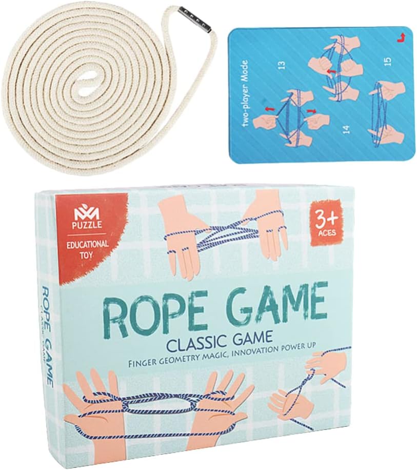 Cats Cradle String Finger Game: 1 Set Cradle Rope Hand Game Cats Cradle Toy Educational Games Stretch Rope Elastic Fitness Game for Girls Boys