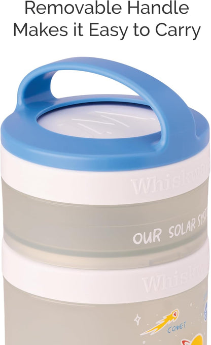Whiskware Stackable Snack Containers for Kids and Toddlers, 3 Stackable Snack Cups for School and