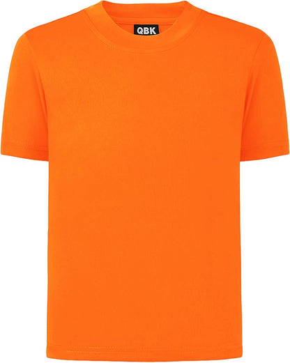 QBK 2T to Youth Neon Shirt Kids UPF 50+ Dry Fit Athletic Short Sleeve Rash Guard T Shirts for Boys Girls Sports Undershirt