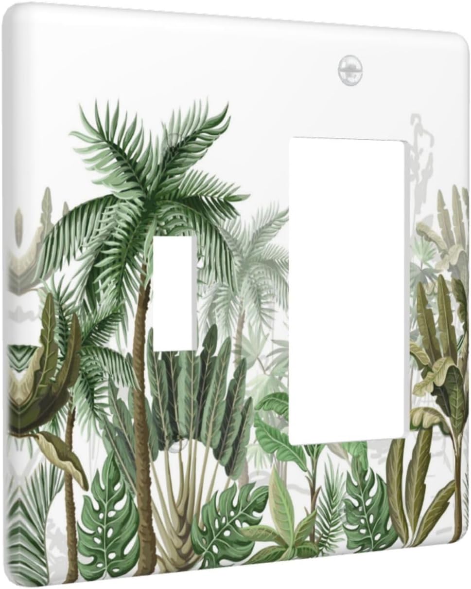 Palm Tree Banana Leaf Green Rainforest Natural Landscape Outlet Covers 1 Toggle 1 Rocker