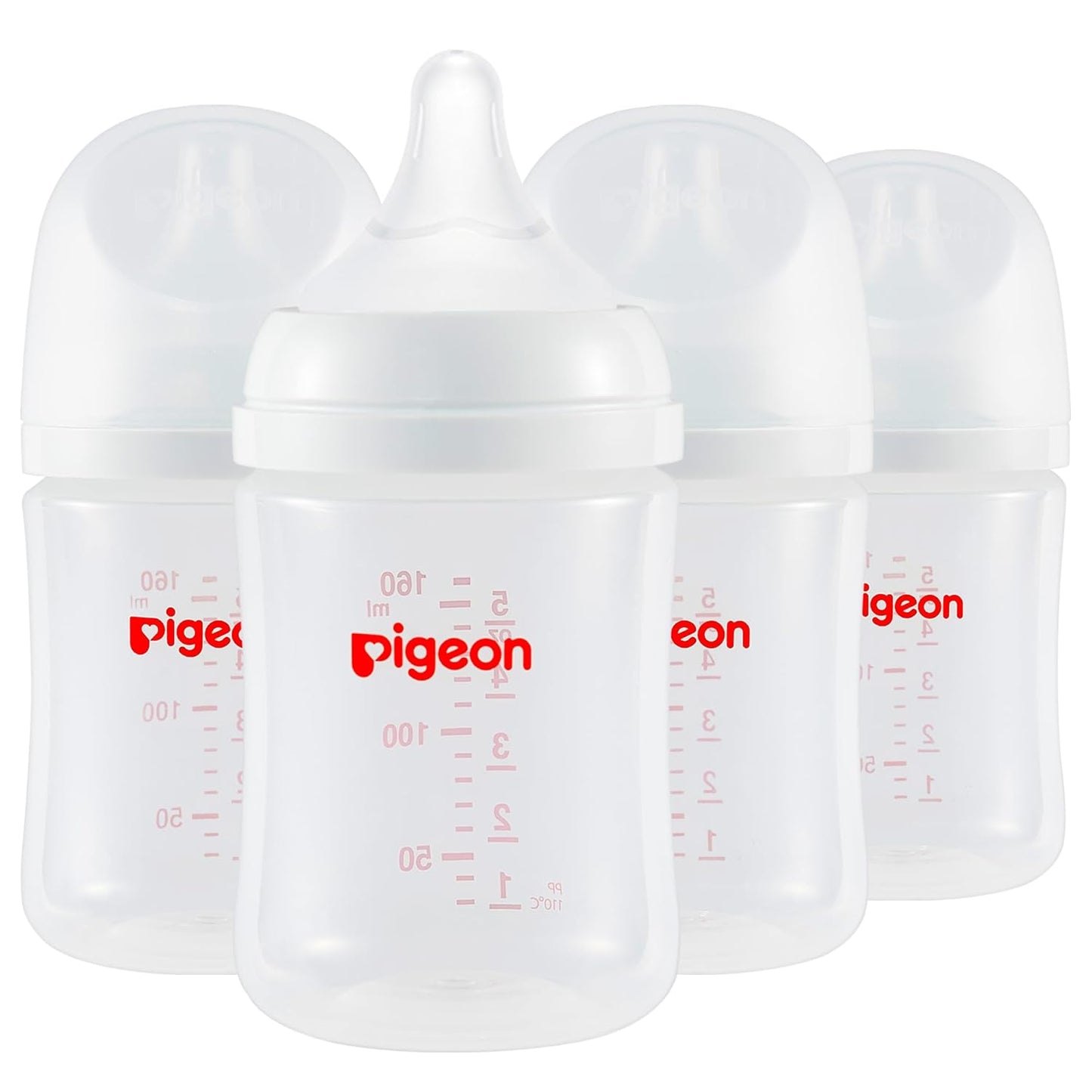 Pigeon PP Nursing Bottle Wide Neck, Anti-Colic, Streamlined Body, Natural Feel, Easy to Clean, 5.4