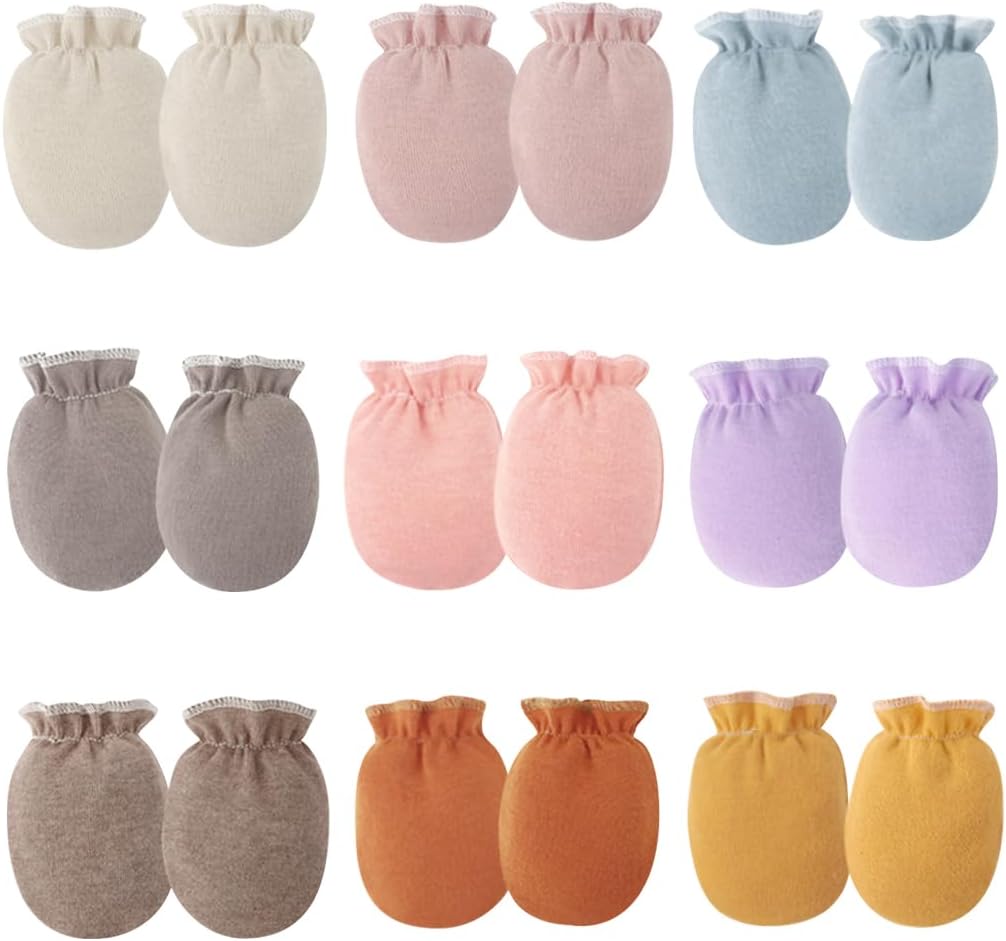 Cute Baby Mittens Newborn, No Scratch Baby Boy Mittens, Baby Girl Hat Gloves for Toddlers, Infant, Newborn