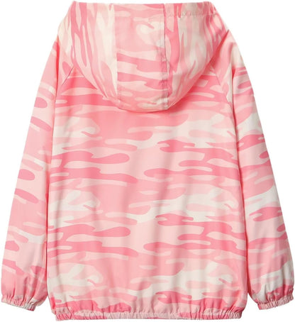 WELAKEN Lightweight Jacket for Girls Kids & Toddler II Girls' Print Water-Resistant Jacket