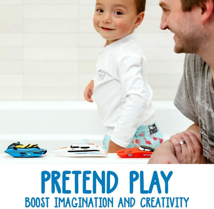 SplashEZ Bath Toy Boats for Toddlers, Mold Free Boat Bath Toys for Kids & Toddlers, No Hole for