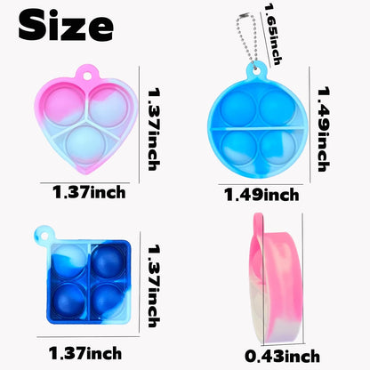 200pcs 1.5in Random Pop Bubble Fidget Sensory Toys, Pop Toy Bulk for Party Favor, Classroom Student Prizes Easter Basket Goodie Bag Stuffers Christmas Valentine Gift for Kid