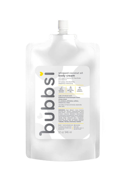 Bubbsi Whipped Coconut Oil Baby Lotion for Eczema, Dry Skin, Baby Acne, KP | Organic Coconut Oil