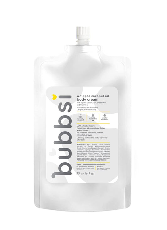 Bubbsi Whipped Coconut Oil Baby Lotion for Eczema, Dry Skin, Baby Acne, KP | Organic Coconut Oil
