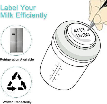 COMI Wide Neck Glass Breastmilk Collection n Storage Bottle, 4 Packs, 6oz with Screw Ring Sealing