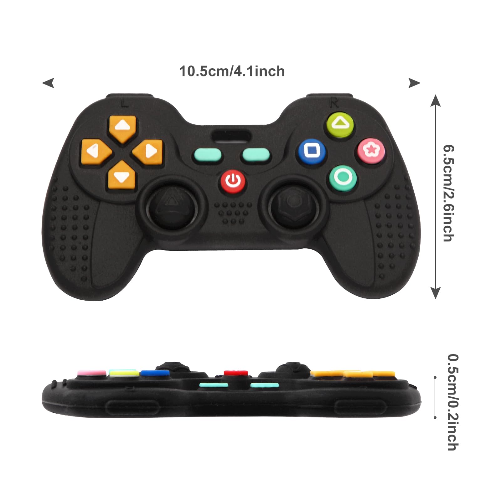 Hooku 2 Pack Silicone Teething Toys for Babies 0-6 Months, Teethers for Babies 6-12 Months, Remote