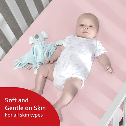 Crib Sheets for Girls 4 Pack, Fitted Crib Sheets for Standard Size Crib and Toddler Mattresses