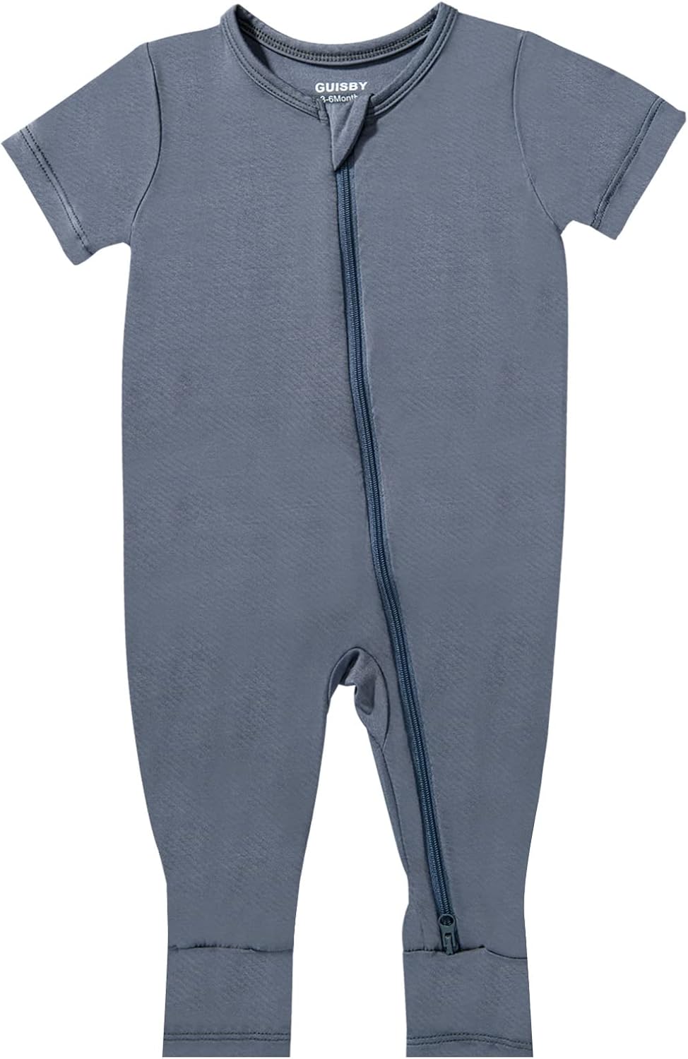 GUISBY Rayon Made from Bamboo Baby Pajamas, Summer Short Sleeve Footless Rompers, 2 Way Zipper Sleeper