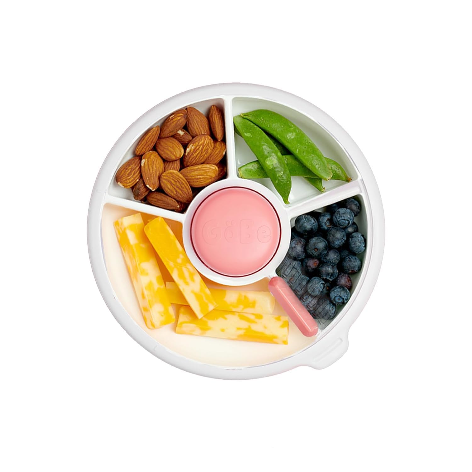 GoBe Kids Small Snack Spinner Slide Bundle with Hand Strap and Sticker Sheet - Reusable Snack