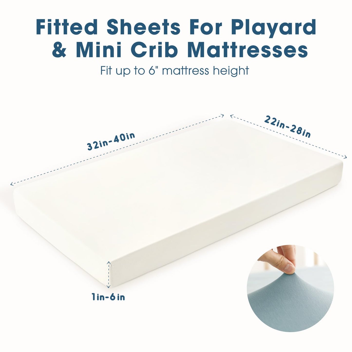 GRSSDER Mini Crib Sheets Fitted, Pack and Play Sheets 2 Pack, Ultra Soft Stretchy Pack N Play