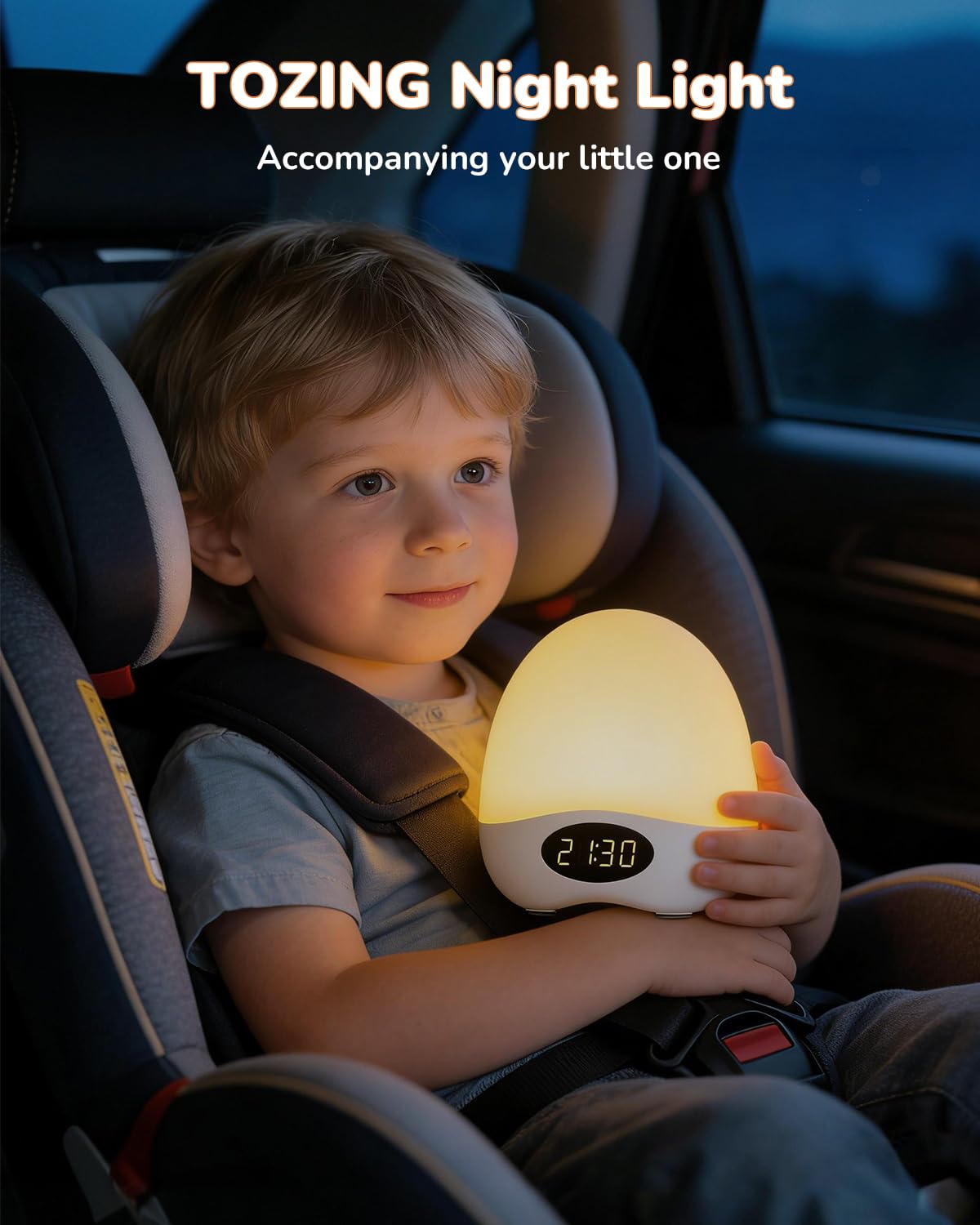 TOZING Egg Night Light for Nursery, Portable Rechargeable Baby Nightlight with Touch Control & RGB